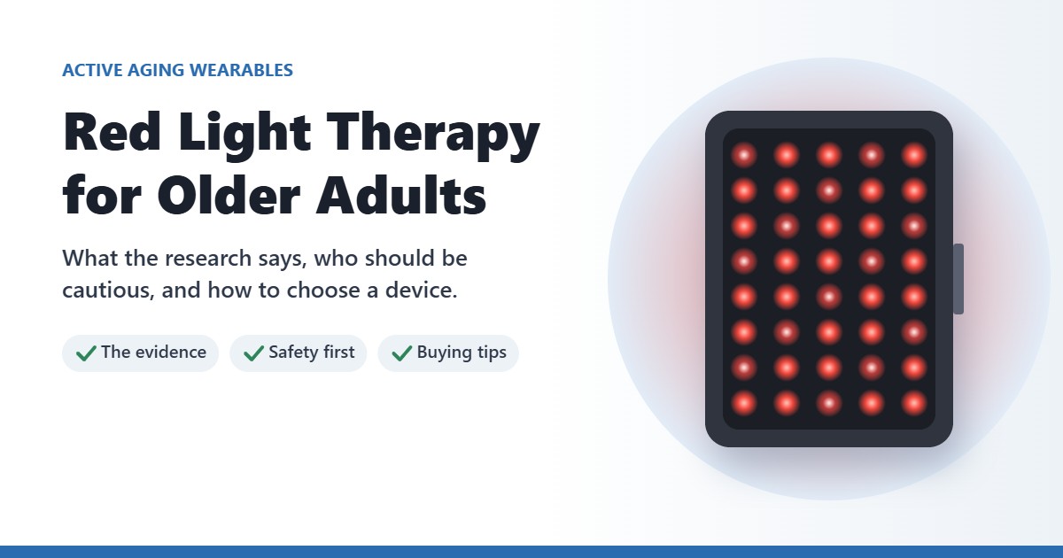 Illustration of an at-home red light therapy panel with glowing LEDs