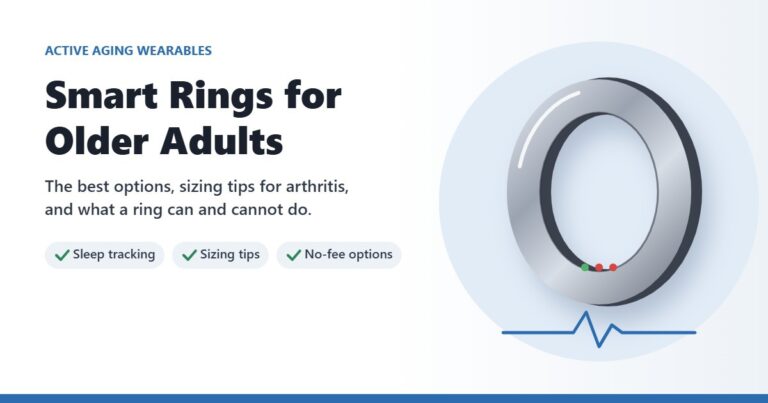 Illustration of a metallic smart ring with health sensors and a heart rate line